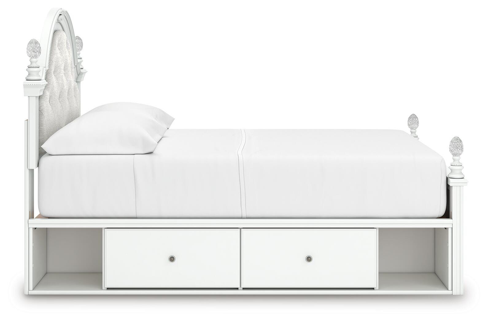 Kozlani White Upholstered Panel Storage Bedroom Set view 6