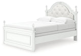 Kozlani White Full Upholstered Panel Bed