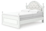 Kozlani White Upholstered Panel Bedroom Set angled view