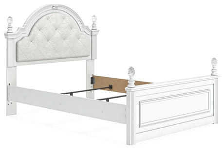 Kozlani White Upholstered Panel Bedroom Set angled view