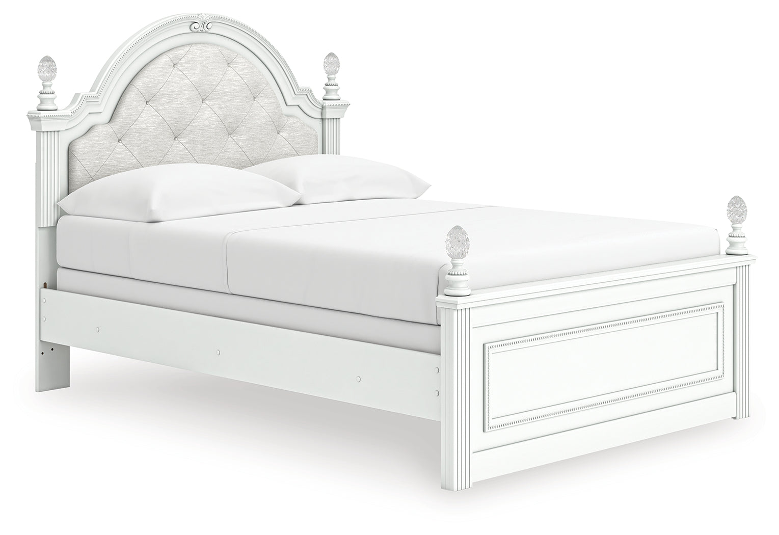 Kozlani White Full Upholstered Panel Bed