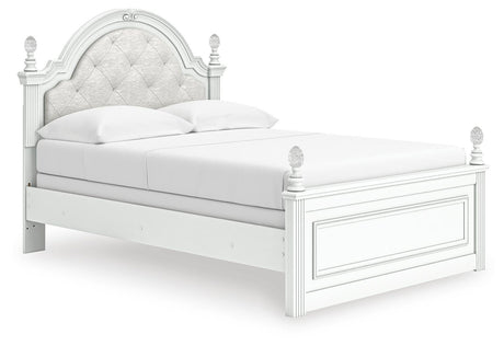 Kozlani White Upholstered Panel Bedroom Set angled view