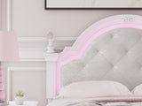 Kozlani White Full Upholstered Panel Bed