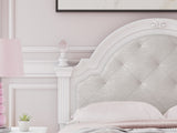 Kozlani White Full Upholstered Panel Bed