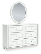Kozlani White Dresser and Mirror