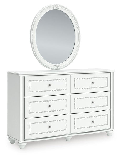 Kozlani White Upholstered Panel Storage Bedroom Set angled view