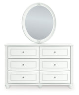 Kozlani White Dresser and Mirror