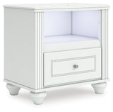 Kozlani White Nightstand