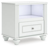 Kozlani White Upholstered Panel Bedroom Set angled view