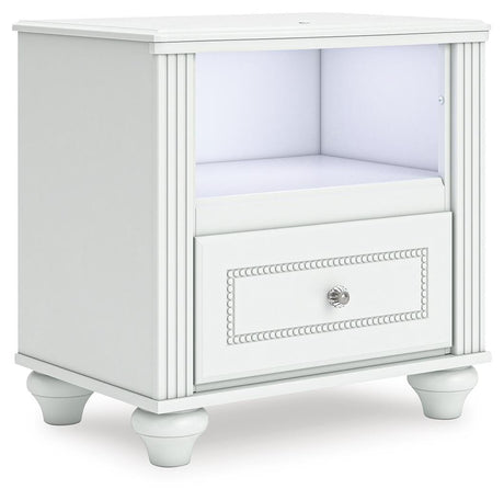 Kozlani White Upholstered Panel Bedroom Set angled view