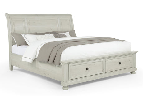 Claribelle White Storage Platform Sleigh Queen Bed from Ella Furniture
