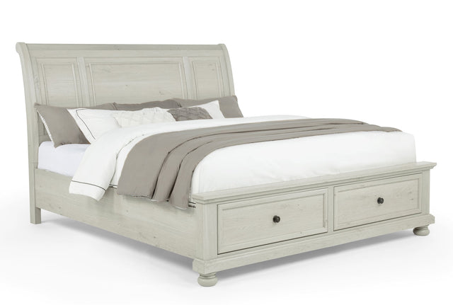 Claribelle White Storage Platform Sleigh Queen Bed from Ella Furniture