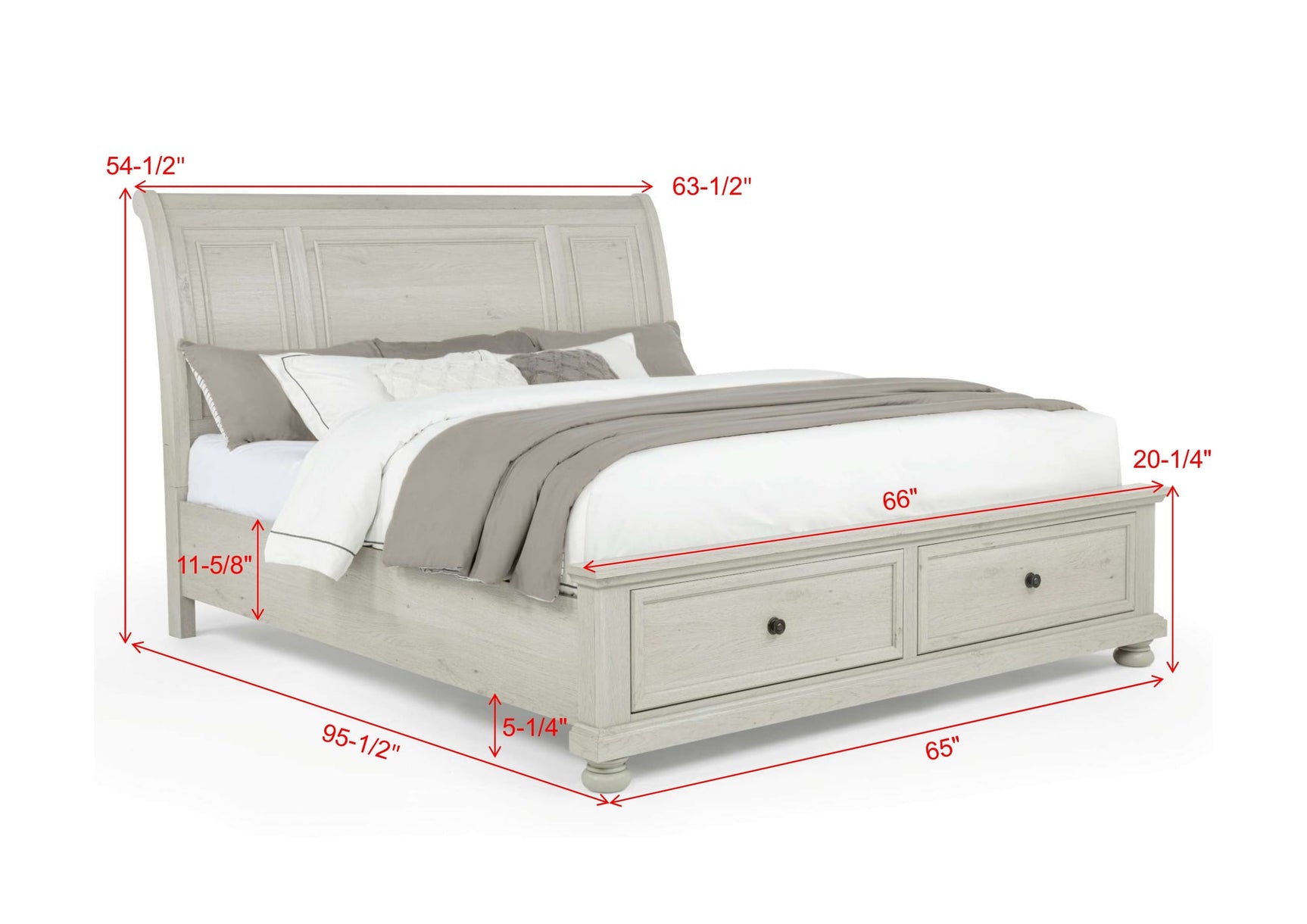 Claribelle White Storage Platform Sleigh Bedroom Set view 5