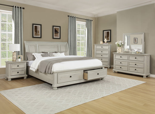 Claribelle White Storage Platform Sleigh Bedroom Set from Ella Furniture