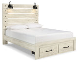 Cambeck Whitewash Queen Panel Storage Bed