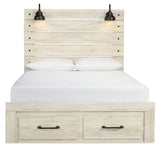 Cambeck Whitewash Queen Panel Storage Bed