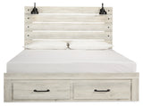 Cambeck Whitewash King Panel Storage Bed