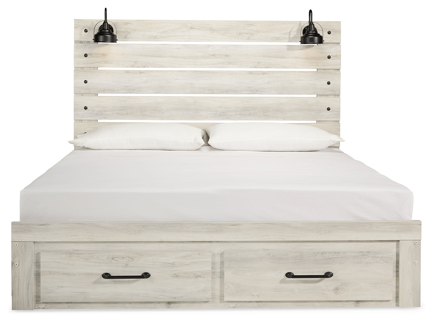 Cambeck Whitewash King Panel Storage Bed