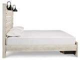 Cambeck Whitewash King Panel Bed With 2 Storage Drawers B192B31 - Ella Furniture