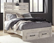 Cambeck Whitewash Full Panel Bed With 2 Storage Drawers B192B33 - Ella Furniture