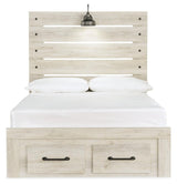 Cambeck Whitewash Full Panel Bed With 2 Storage Drawers B192B33 - Ella Furniture