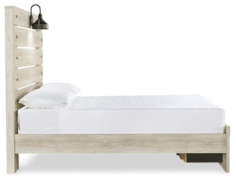 Cambeck Whitewash Full Panel Bed With 2 Storage Drawers B192B33 - Ella Furniture