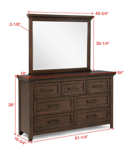 Beckett Brown Dresser and Mirror view 2