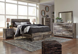 Derekson Multi Gray Queen Panel Bed With 2 Storage Drawers - Ella Furniture