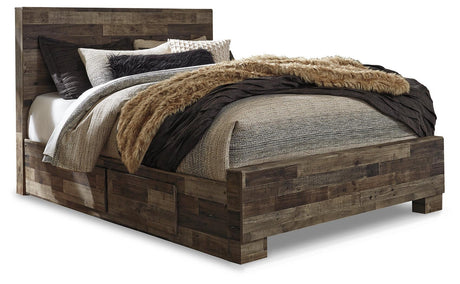 Derekson Multi Gray Queen Panel Bed With 2 Storage Drawers B200B22 - Ella Furniture