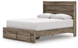 Elbrim Brown Queen Panel Storage Bed