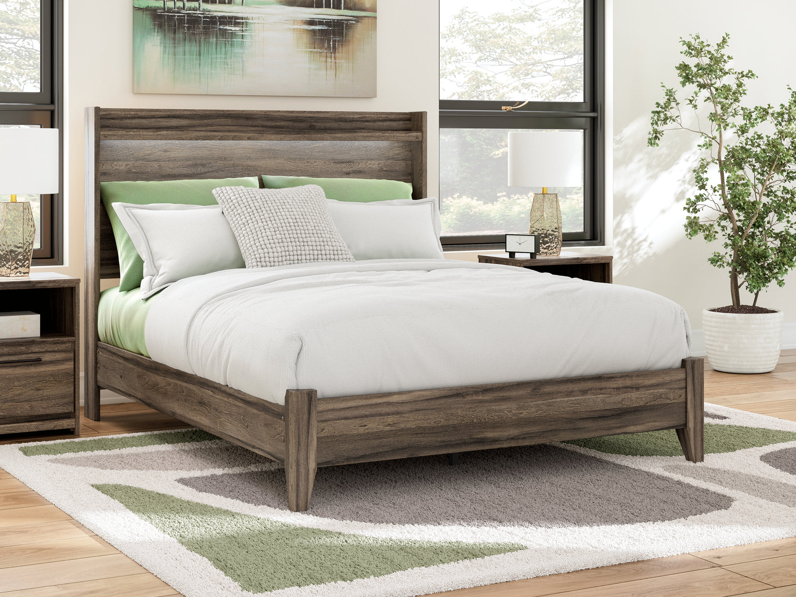 Elbrim Brown Queen Panel Bed