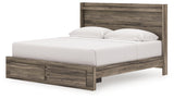 Elbrim Brown King Panel Storage Bed