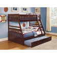 Rowe Dark Cherry Transitional Pine Veneer, Engineered Wood Ladder Trundle Youthdaybed - Ella Furniture