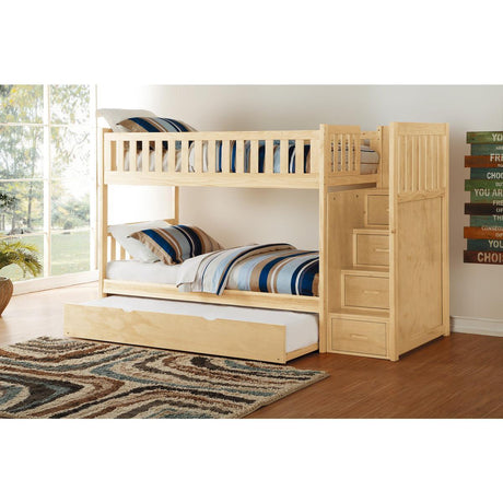 Bartly Natural Pine Transitional Pine Veneer, Engineered Wood Storage Trundle Youthdaybed - Ella Furniture