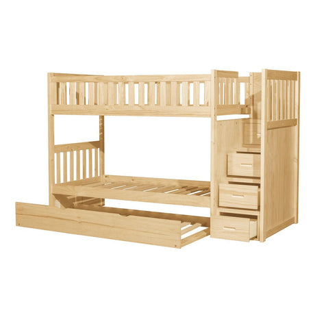Bartly Natural Pine Transitional Pine Veneer, Engineered Wood Storage Trundle Youthdaybed - Ella Furniture