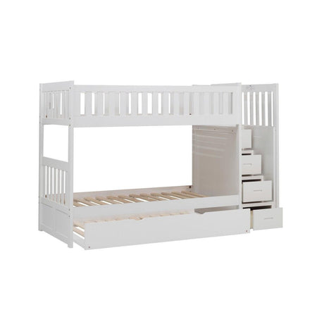 Galen White Modern Transitional Wood, Engineered Wood Storage Trundle YouthDayBed - Ella Furniture