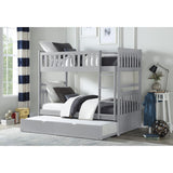 Orion Gray White Modern Transitional Wood, Engineered Wood Ladder Trundle YouthDayBed - Ella Furniture