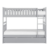 Orion Gray White Modern Transitional Wood, Engineered Wood Ladder Trundle YouthDayBed - Ella Furniture