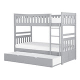 Orion Gray White Modern Transitional Wood, Engineered Wood Ladder Trundle YouthDayBed - Ella Furniture