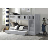 Orion Gray White Modern Transitional Wood, Engineered Wood Storage Trundle YouthDayBed - Ella Furniture