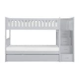 Orion Gray White Modern Transitional Wood, Engineered Wood Storage Trundle YouthDayBed - Ella Furniture