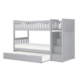 Orion Gray White Modern Transitional Wood, Engineered Wood Storage Trundle YouthDayBed - Ella Furniture