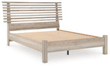 Hasbrick Tan Queen Slat Panel Bed
