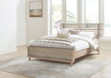 Hasbrick Tan King Slat Panel Bed