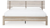 Hasbrick Tan King Slat Panel Bed