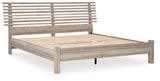 Hasbrick Tan King Slat Panel Bed