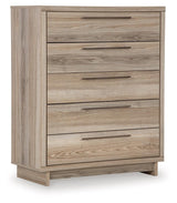Hasbrick Tan Wide Chest Of Drawers - Ella Furniture