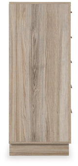 Hasbrick Tan Wide Chest Of Drawers - Ella Furniture