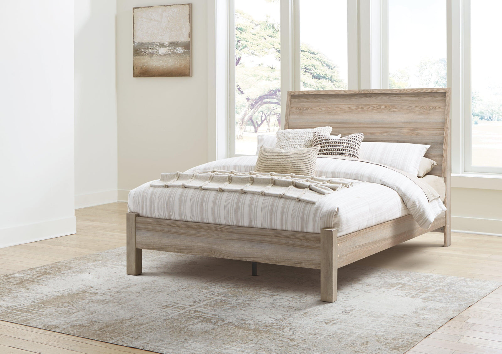 Hasbrick Tan Queen Panel Bed