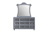 Cameo Gray Modern Contemporary Solid Wood Velvet Upholstered Tufted Panel Bedroom Set - Ella Furniture